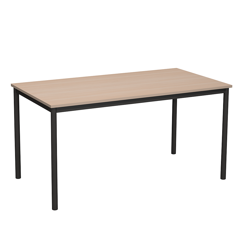 Прямокутний 6-місний стіл, матеріал стільниці - ЛДСП, на металевому каркасі, АЛМАНТ, 1500х800х760 мм.